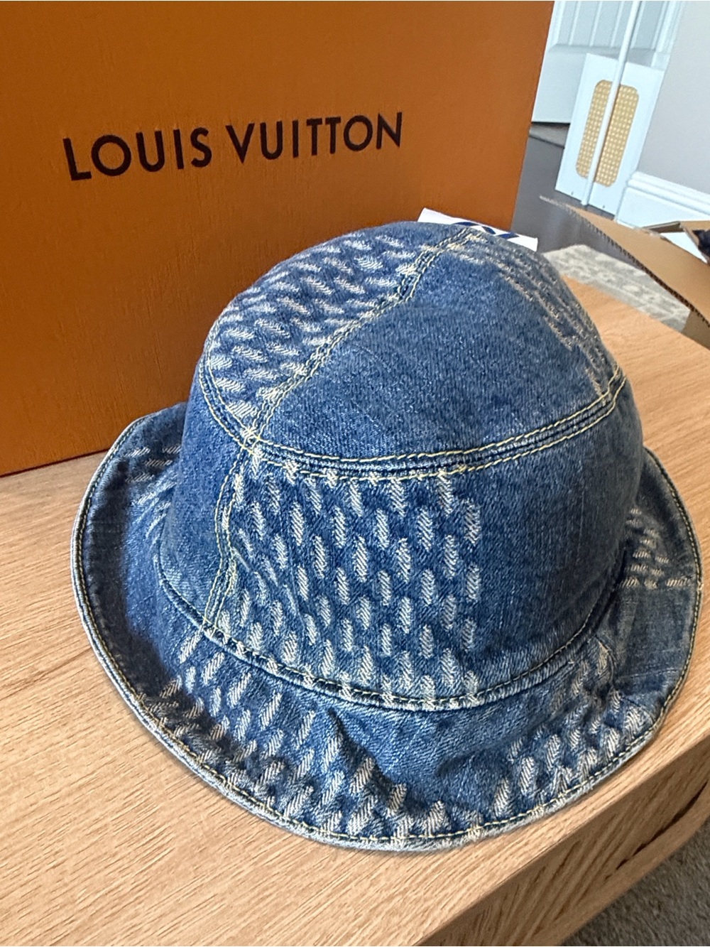 Louis Vuitton × NIGO Denim Bucket Hat Reversible MP2733 - Size 58 M - Picture 2 of 5